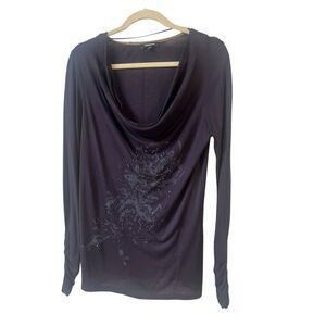 More & More drape neck knit top sparkly sz 40 / medium